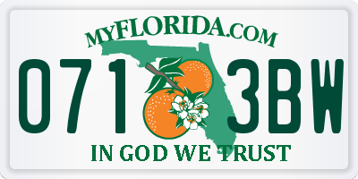 FL license plate 0713BW