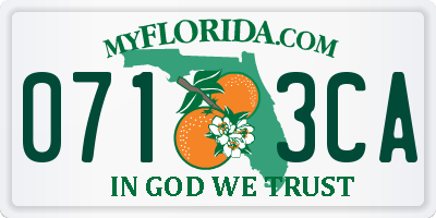 FL license plate 0713CA