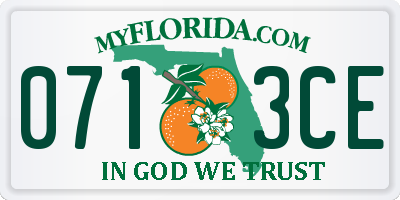 FL license plate 0713CE