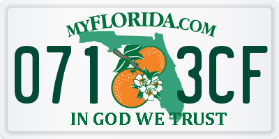 FL license plate 0713CF