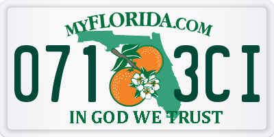 FL license plate 0713CI