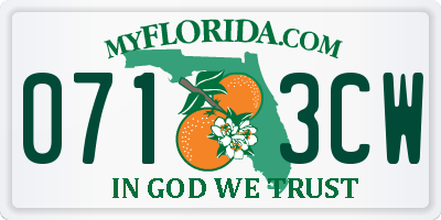 FL license plate 0713CW
