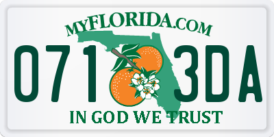 FL license plate 0713DA