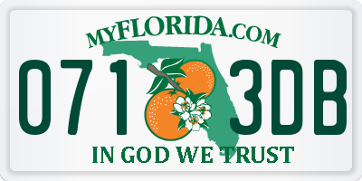FL license plate 0713DB