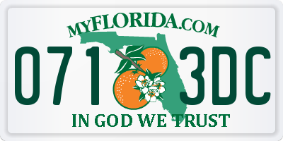 FL license plate 0713DC