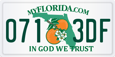 FL license plate 0713DF
