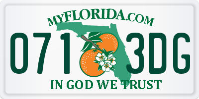 FL license plate 0713DG