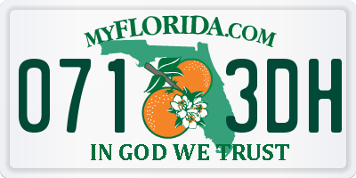FL license plate 0713DH