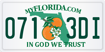 FL license plate 0713DI