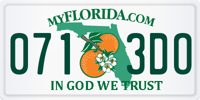 FL license plate 0713DO