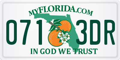 FL license plate 0713DR