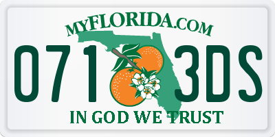 FL license plate 0713DS