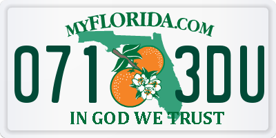 FL license plate 0713DU