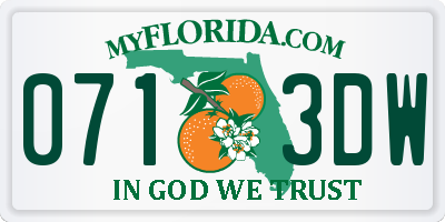 FL license plate 0713DW