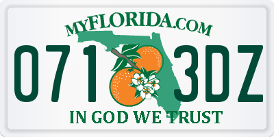 FL license plate 0713DZ