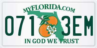 FL license plate 0713EM