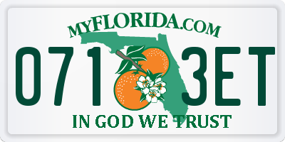 FL license plate 0713ET
