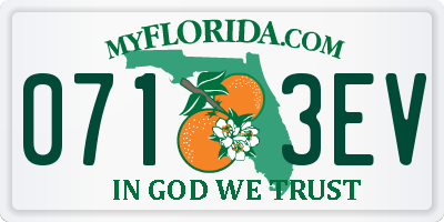 FL license plate 0713EV