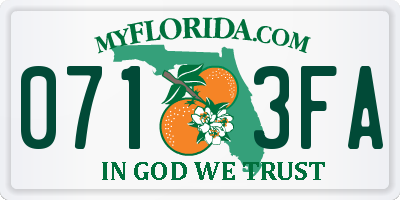 FL license plate 0713FA