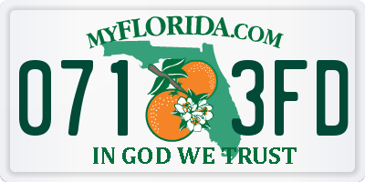 FL license plate 0713FD