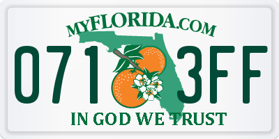 FL license plate 0713FF
