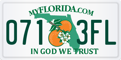FL license plate 0713FL