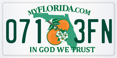 FL license plate 0713FN