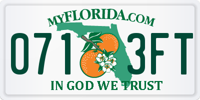 FL license plate 0713FT