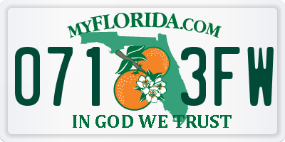 FL license plate 0713FW