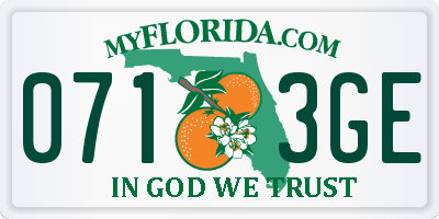 FL license plate 0713GE
