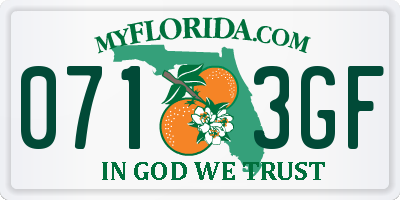 FL license plate 0713GF