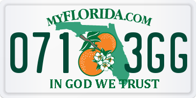 FL license plate 0713GG