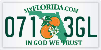 FL license plate 0713GL