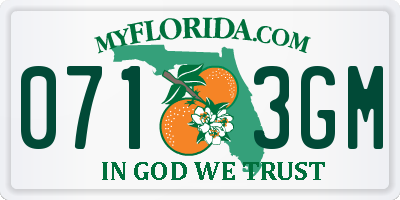 FL license plate 0713GM