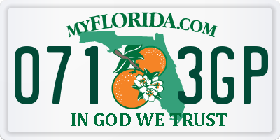 FL license plate 0713GP