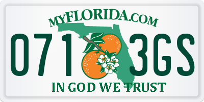 FL license plate 0713GS