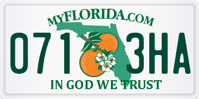 FL license plate 0713HA