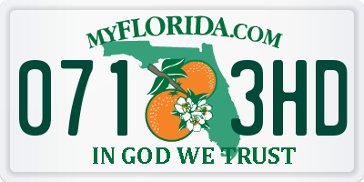 FL license plate 0713HD