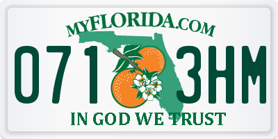 FL license plate 0713HM