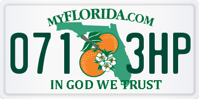 FL license plate 0713HP
