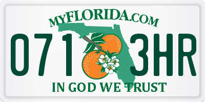 FL license plate 0713HR