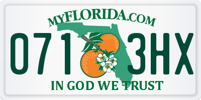 FL license plate 0713HX