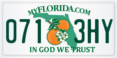 FL license plate 0713HY