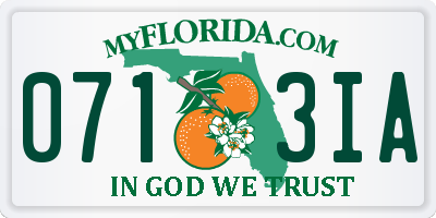 FL license plate 0713IA