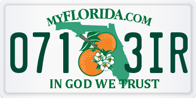FL license plate 0713IR