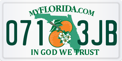 FL license plate 0713JB
