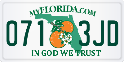 FL license plate 0713JD
