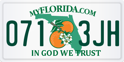 FL license plate 0713JH