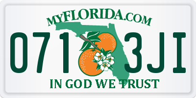 FL license plate 0713JI