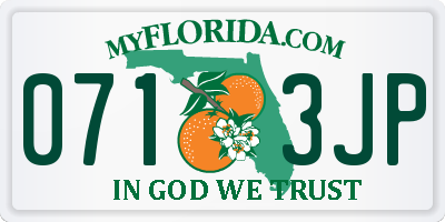 FL license plate 0713JP